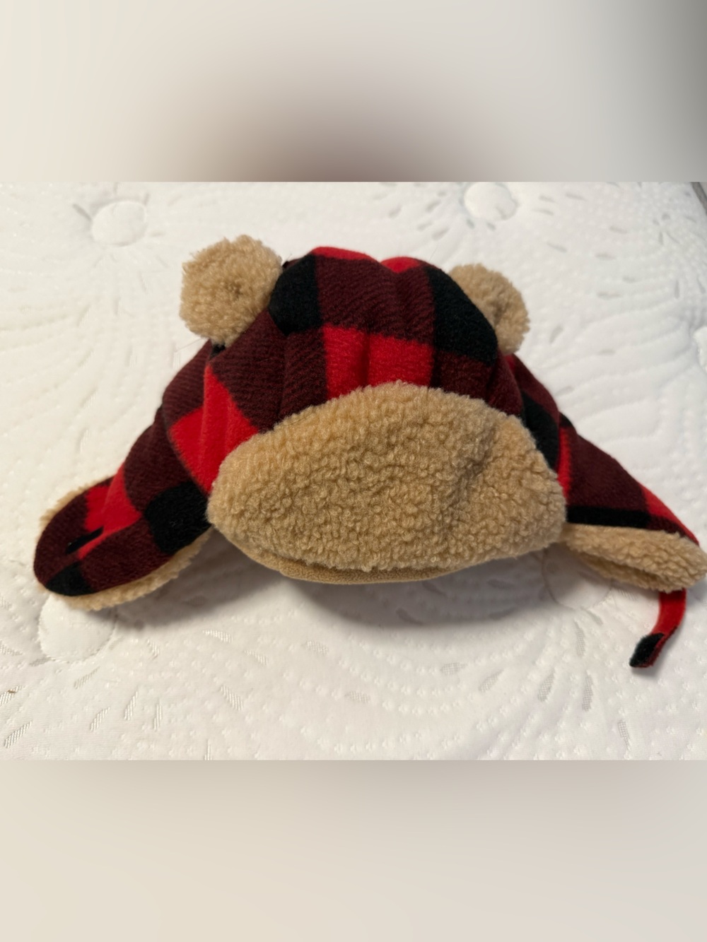 Target Kids Earflap Hat - Red & Black Buffalo Plaid with Tan Sherpa Accents